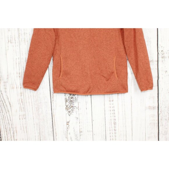 LL Bean Sweater Fleece Pullover Orange Size Medium - Picture 3 of 9